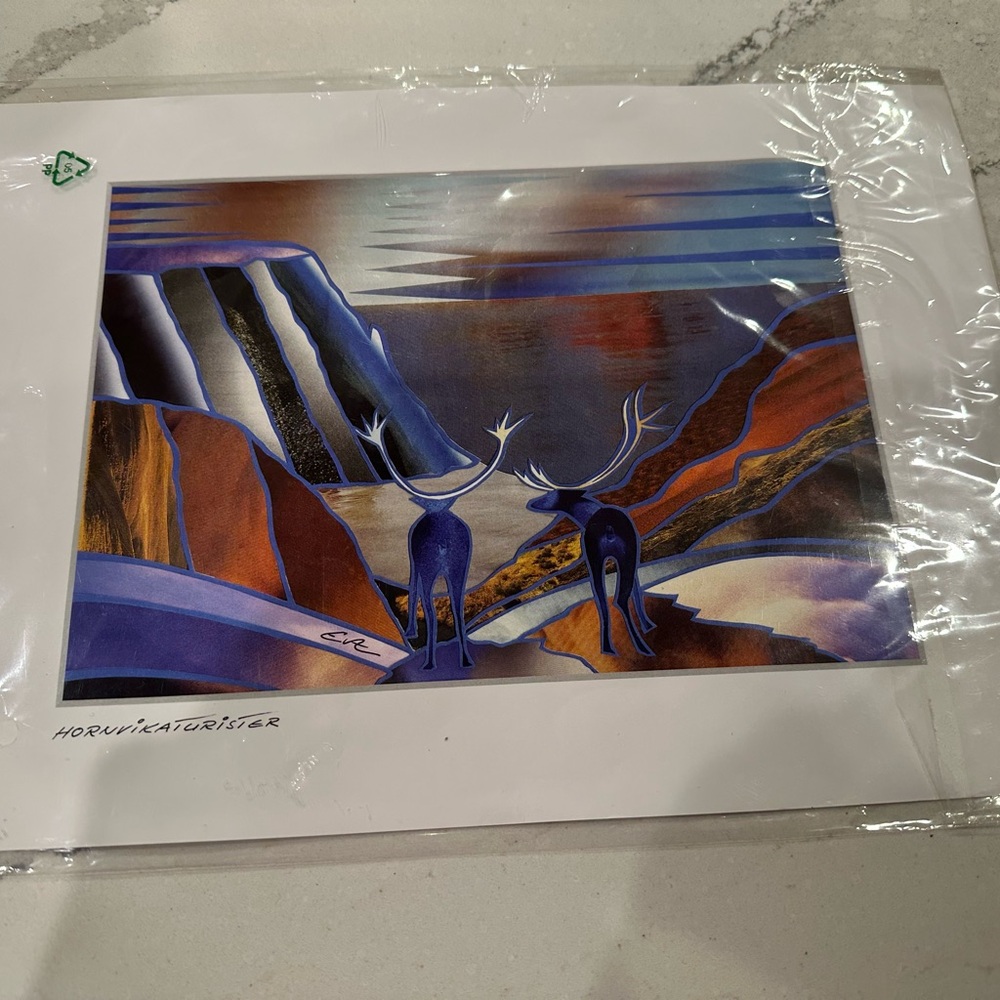 Signed print: HORNVIKATURISTER by E.A.